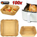 100 Stück Backpapier Pergamentpapier für Airfryer Heißluftfritteuse Quadrat