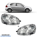 SCHEINWERFER SET LINKS RECHTS ELEKTRISCH FÜR VW GOLF 5 JETTA LWR KLARGLAS CHROM