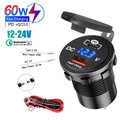 12V QC 3.0 PD USB Auto KFZ Steckdose Dual USB Ladegerät Buchse Dose KFZ Einbau