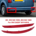 2x Reflektor Rückstrahler Stoßstange Katzenauge Hinten Rot Für VW CADDY 15-19