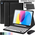 Hülle mit QWERTZ Tastatur Maus Für iPad 6 7 8 9 10 11 Gen Pro Air 11 Zoll M2 M3