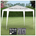 Pavillon 3x3m weiß Gartenpavillon Gartenzelt Partyzelt Festzelt Eventzelt