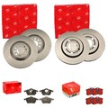 TRW BREMSSCHEIBEN + BELÄGE VORNE + HINTEN passend für VW GOLF 4 A3 LEON OCTAVIA