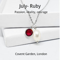 UK Geburtsstein Kristall Perle Sterlingsilber Halskette Geburtstag Geschenk für ihre Mutter