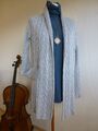 H&M Strickjacke Strickweste Gr. S mit Zopfmuster helles grau