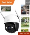 2K Überwachungskamera Aussen mit AI Personen-/Fahrzeugerkennung, 360° PTZ WLA...
