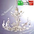 Pendelleuchte klassisch Pendellampe Elfenbein G. 8 L Deckenlampe Wohnzimmer AURA