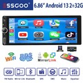 6.86" 1DIN Carplay Autoradio Android 13 2+32G GPS NAVI IPS Screen Kamera Dashcam