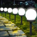 4er-Set Solar-Gartenkugeln LED – Weißes Licht, Außenbeleuchtung, wetterfest