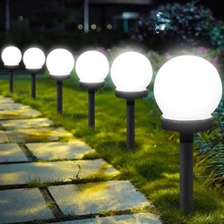4er-Set Solar-Gartenkugeln LED – Weißes Licht, Außenbeleuchtung, wetterfest