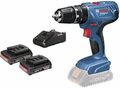 Bosch Professional 18V System Akku-Schlagbohrschrauber GSB, Inkl. 2x 2,0-Ah-Akku