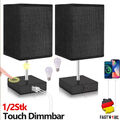1/2X Tischlampe mit 2 USB-Ladefunktion Touch Dimmbar Nachttischlampe Moderne