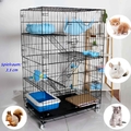 3 Stöckiger Katzenkäfig Katzengehege Hängematte Metalldrahtkäfig Kleintierkäfig