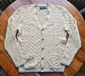 Original Polo Ralph Lauren Herren Pullover Cardigan braun Cashmere M Zopfmuster