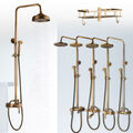 Antik Messing Duschset Regendusche 8'' Duschkopf Duscharmatur mit Handbrause DHL