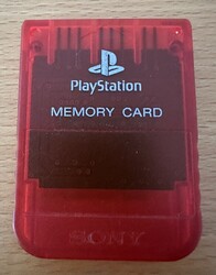 Sony PlayStation 1 Memory Card 1MB Rot Transparent Japan Import Original PS1