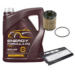 FEBI BILSTEIN Inspektionspaket 5L MANNOL Energy Formula PD 5W-40 für Opel Agila