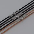 Lederband Lederkette Halskette Karabiner Edelstahl schwarz natur braun 10816