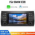 1+32G Android 12 Carplay Autoradio Für BMW 5er E39 GPS Navi BT WIFI DAB+ RDS EQ