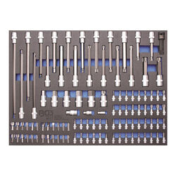 BGS-4017 3/3 Werkstattwageneinlage: Bits und Bit-Einsätze , 104-tlg.