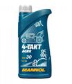 1L MANNOL 4-Takt Agro Motoröl Motorenöl Gartengeräte SAE 30 API SG JASO MA/MA2