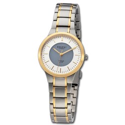 Regent Damen Armbanduhr Analog Metallarmband silber gold URBA713