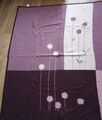 Decke 150x190 cm lila violett Blumen Wohndecke Sofadecke Tagesdecke Kuscheldecke