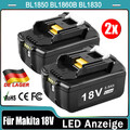 2x 5000mAh Akku Für Makita Akku 18V 5.0Ah BL1860B BL1850B BL1840 BL1830B LED
