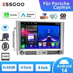 8" Autoradio Android 14 CarPlay GPS +KAM Für Porsche 911 Boxster 987 2005-12 32G