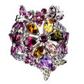 925 Sterlingsilber Ring Birne Turmalin Amethyst Tansanit Edelstein Schmuck 9