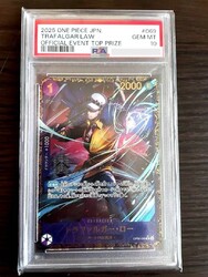 PSA 10 Trafalgar Law OP09-069 Flagship 2025 Top Prize ONE PIECE Card Used