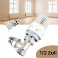 1/2 Zoll Thermostatventil DN15 Thermostatkopf Set Rücklaufverschraubung 10%off