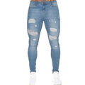 Herren Skinny Stretch Denim Hose Slim Fit Destroyed Jeans Röhrenjeans Jeanshose´