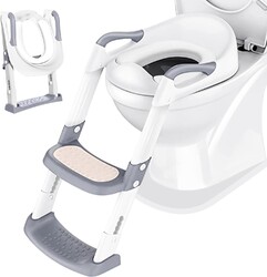 Baby Toilettensitz Trainer mit Treppe WC Lerntöpfchen Toilettensitz Weiß B218