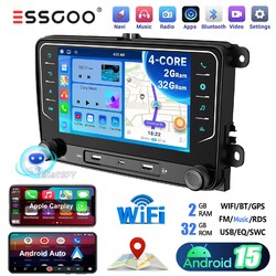 2+32G Android 15 Autoradio GPS RDS ChatGPT Carplay Für Golf 5 6 Plus Passat Polo