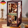 DIY Book Nook Kit 3D Holz Puzzle Bücherregal Dekor Miniatur Haus LED Light Gift
