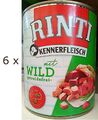 (EUR 5,77/kg) Rinti Kennerfleisch Wild Hunde-Nassfutter getreidefrei: 6 x 800 g