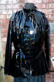 glänzend schwarz PVC Schößchenjacke mit Pussy Schleife, 1 aus, 50 Brust XL