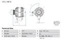 Bosch Lichtmaschine Generator für Ford C-Max Fiesta V 2009-2012 0986049071