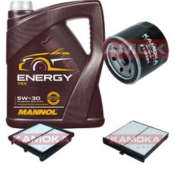 KAMOKA Inspektionspaket MANNOL Energy 5W-30 5L passend für Mazda CX-3 2.0
