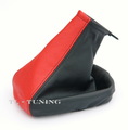 Schaltsack Schaltmanschette passend für OPEL CORSA C Bj. 00-06 Leder Rot-Schwarz