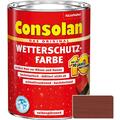Consolan Wetterschutz-Farbe Holzfarbe Holzschutz rotbraun 2,5 Liter