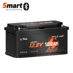 LiTime Bluetooth 12V 100Ah H190 LiFePO4 Lithium Batterie mit Low Temp Schutz