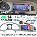 +DAB 8.8" 6+128G Für Audi A6 C6 4F MMI 2G 2005-2009 Android 14 Autoradio Carplay