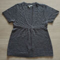 CLOCKHOUSE Pullunder Kurzarm Pullover Gr. M grau Strick Wollpulli Zopfmuster NEU