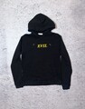 Sandro Paris Evil Black Hoodie Center Logo Frottee Luxus