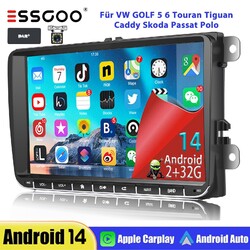 Für VW GOLF 5 6 Caddy Touran Skoda Autoradio Android 14Carplay GPS Navi DAB CAM