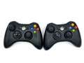 2x Microsoft Xbox 360 Controller in schwarz - Original - wireless + Batteriehalt