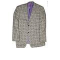 Rene Lezard Herren Jacke Karo Sakko Blazer Anzug Business 52 L long Grau kariert