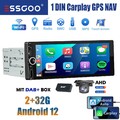 DAB+ Autoradio 2+32G Carplay 1 DIN Android 13 GPS Nav RDS WIFI Bluetooth +Kamera